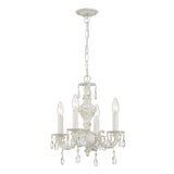 Paris Market 4 Light Clear Crystal Antique White Mini Chandelier 5024-AW-CL-MWP