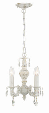 Paris Market 4 Light Clear Crystal Antique White Mini Chandelier 5024-AW-CL-MWP