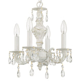 Paris Market 4 Light Clear Crystal Antique White Mini Chandelier 5024-AW-CL-MWP