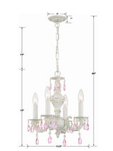 Paris Market 4 Light Clear Crystal Antique White Mini Chandelier 5024-AW-CL-MWP