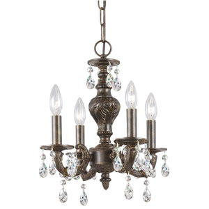 Paris Market 4 Light Spectra Crystal Venetian Bronze Mini Chandelier 5024-VB-CL-SAQ