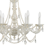 Paris Market 6 Light Clear Italian Crystal Antique White Chandelier 5026-AW-CL-I