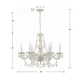 Paris Market 6 Light Clear Italian Crystal Antique White Chandelier 5026-AW-CL-I