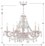 Paris Market 6 Light Swarovski Strass Crystal Antique White Chandelier 5026-AW-CL-S