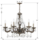 Paris Market 6 Light Clear Italian Crystal Antique White Chandelier 5026-AW-CL-I