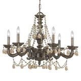 Paris Market 6 Light Clear Italian Crystal Antique White Chandelier 5026-AW-CL-I