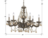 Paris Market 6 Light Clear Italian Crystal Antique White Chandelier 5026-AW-CL-I