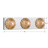 Broche 3 Light Antique Gold + Antique Silver Bathroom Vanity 503-GA-SA