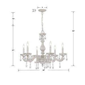 Paris Market 6 Light Clear Crystal Antique White Chandelier 5036-AW-CL-MWP