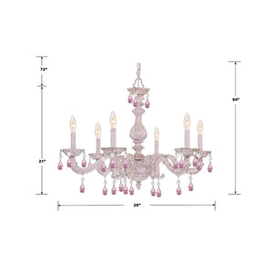 Paris Market 6 Light Clear Crystal Antique White Chandelier 5036-AW-CL-MWP