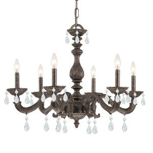 Paris Market 6 Light Clear Crystal Antique White Chandelier 5036-AW-CL-MWP