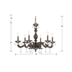 Paris Market 6 Light Clear Crystal Antique White Chandelier 5036-AW-CL-MWP