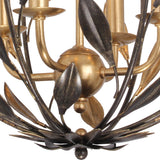 Broche 4 Light English Bronze + Antique Gold Sphere Mini Chandelier 504-EB-GA