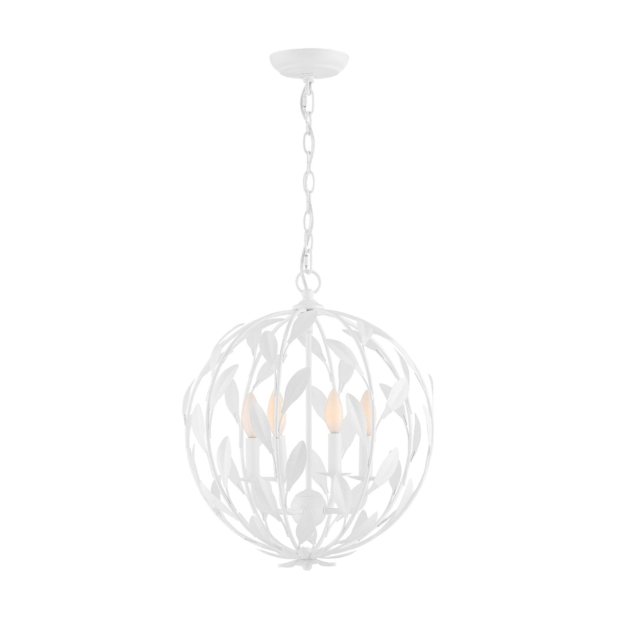 Broche 4 Light Matte White Mini Chandelier 504-MT