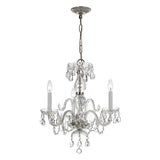 Traditional Crystal 3 Light Clear Italian Crystal Polished Chrome Mini Chandelier 5044-CH-CL-I