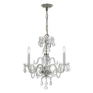 Traditional Crystal 3 Light Swarovski Strass Crystal Polished Chrome Mini Chandelier 5044-CH-CL-S