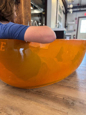 Opal 67 in. One Piece Stone Resin Freestanding Bathtub in Translucent Orange