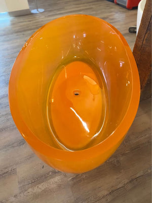 Opal 67 in. One Piece Stone Resin Freestanding Bathtub in Translucent Orange