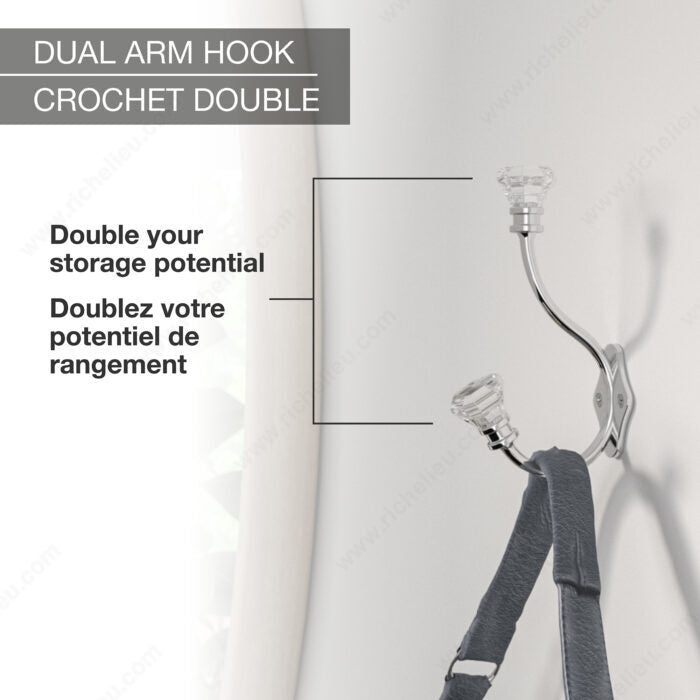 Richelieu NH129414001 Modern Metal and Acrylic Hook - 1294