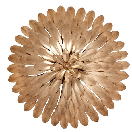 Broche 4 Light Antique Gold Semi Flush Mount 505-GA