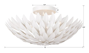 Broche 4 Light Antique Gold Semi Flush Mount 505-GA