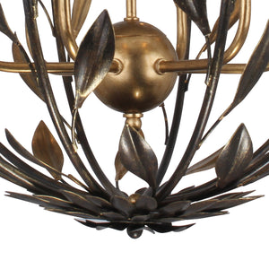 Broche 6 Light English Bronze + Antique Gold Sphere Chandelier 506-EB-GA