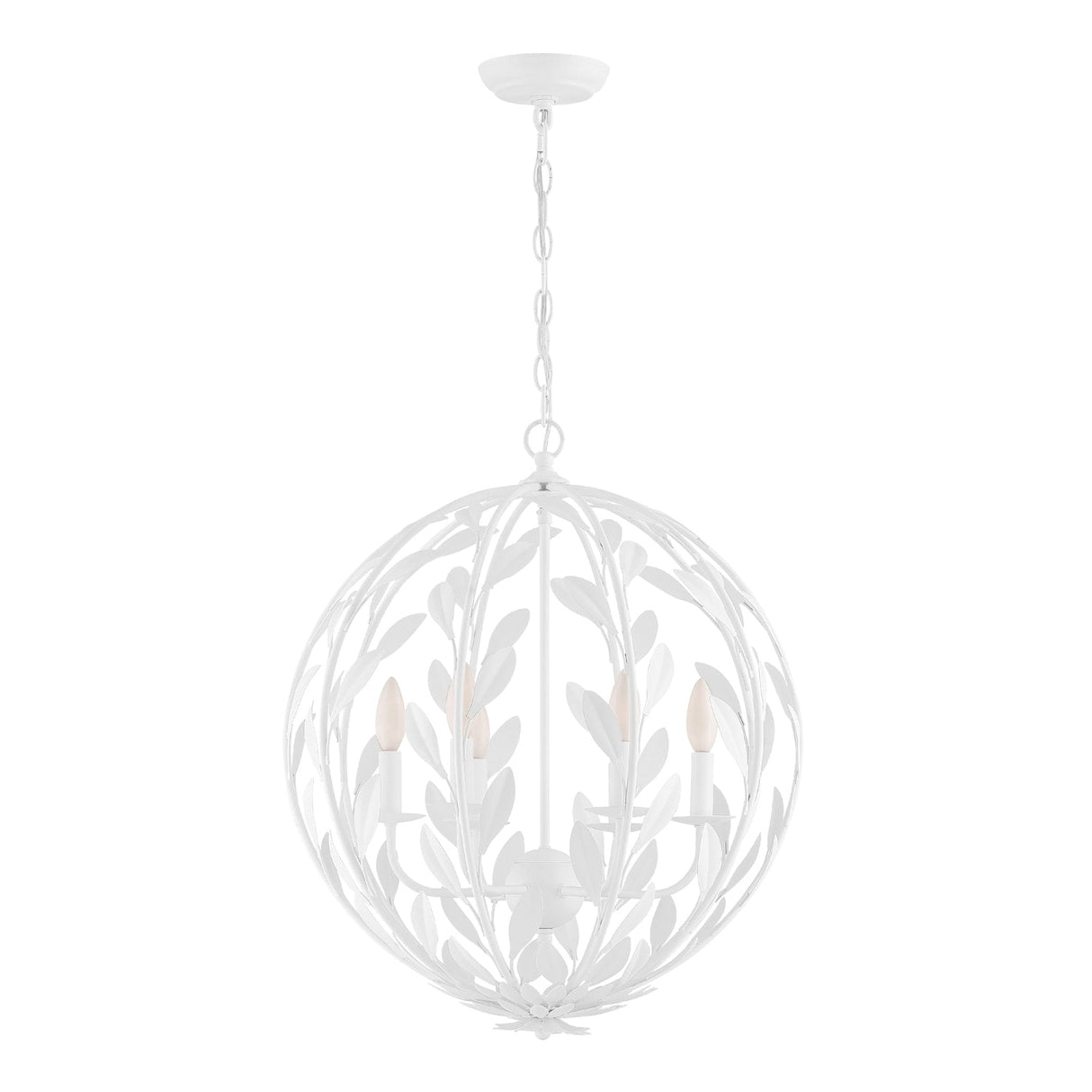 Broche 6 Light Matte White Chandelier 506-MT