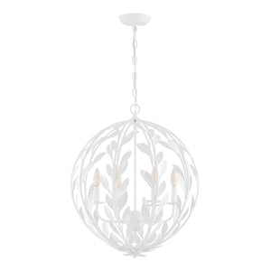 Broche 6 Light Matte White Chandelier 506-MT
