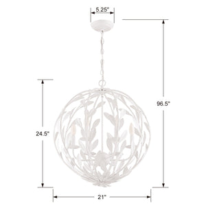 Broche 6 Light English Bronze + Antique Gold Sphere Chandelier 506-EB-GA