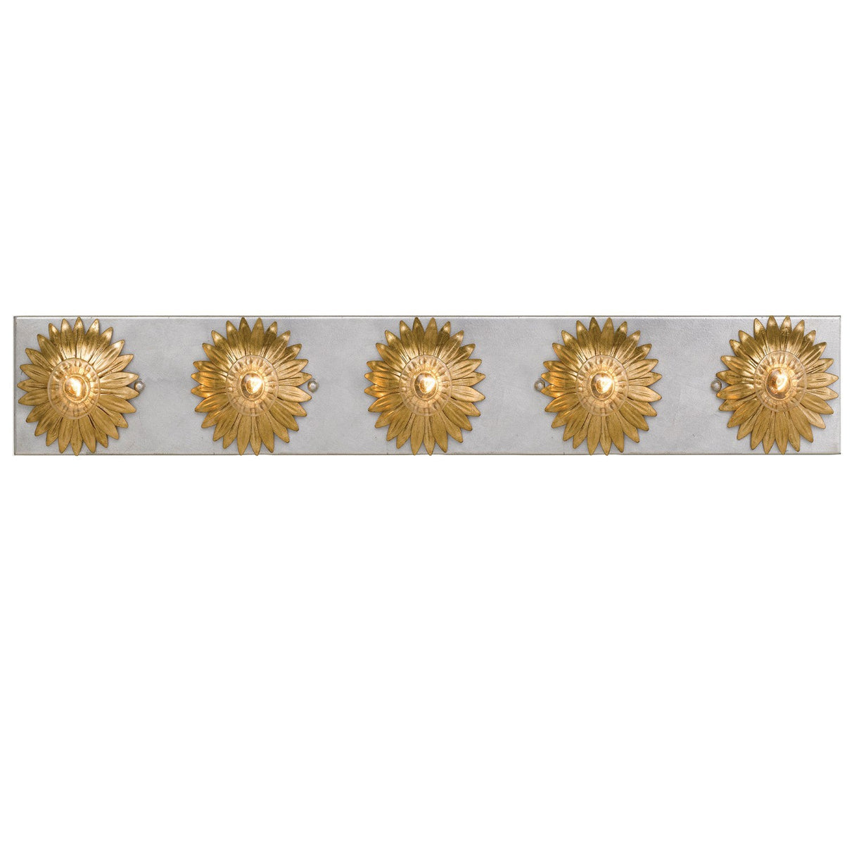 Broche 5 Light Antique Gold + Antique Silver Bathroom Vanity 508-GA-SA