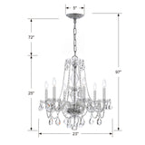 Traditional Crystal 6 Light Swarovski Strass Crystal Polished Chrome Chandelier 5086-CH-CL-S