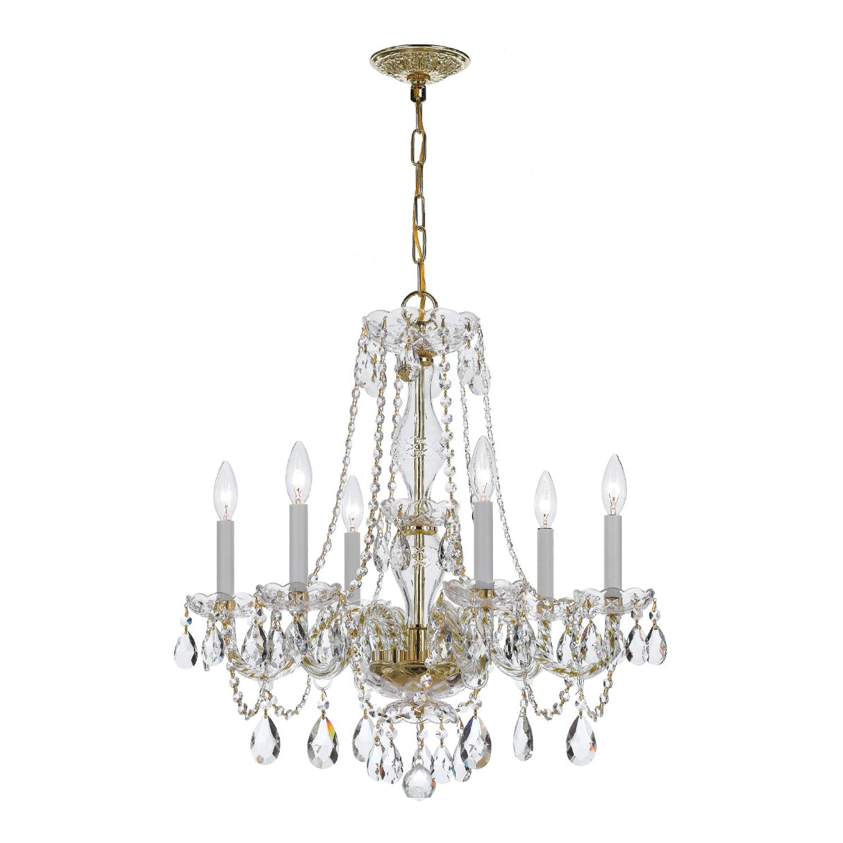 Traditional Crystal 6 Light Crystal Polished Chrome Chandelier 5086-CH-CL-MWP