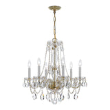 Traditional Crystal 6 Light Crystal Polished Chrome Chandelier 5086-CH-CL-MWP