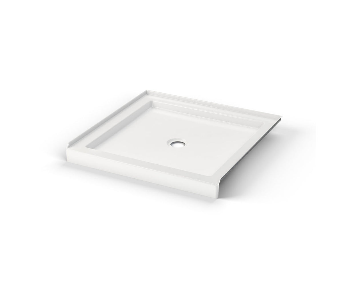 MAAX 410000-501-001-000 B3Round 3636 Acrylic Alcove Shower Base in White with Center Drain