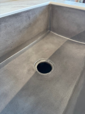 36” Concrete FarmHouse Sink Laundry Room Vanity with Thinscape Marble Colored Top