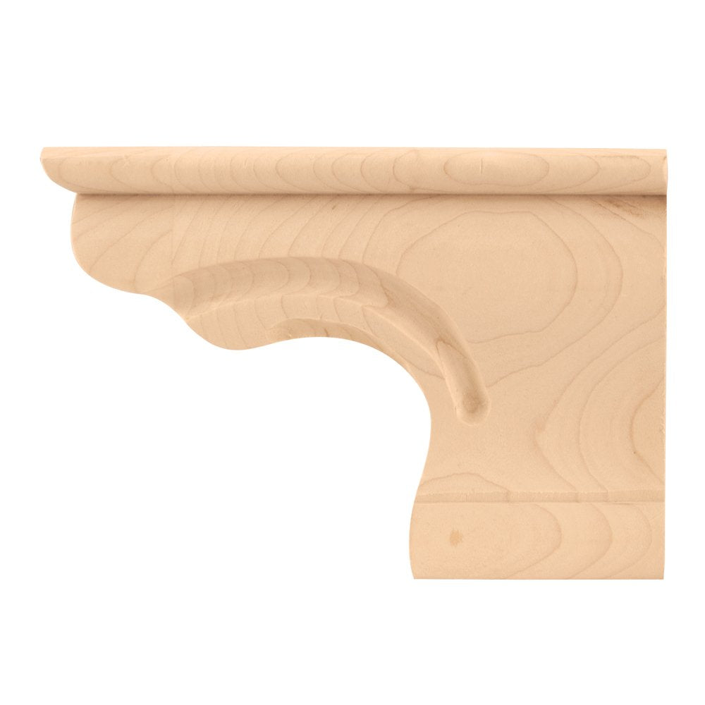 Hardware Resources PFR-B-RW 6-3/8" W x 1" D x 4-1/2" H Rubberwood Beaded Right Corner Pedestal Foot