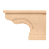 Hardware Resources PFR-B-OK 6-3/8" W x 1" D x 4-1/2" H Oak Beaded Right Corner Pedestal Foot