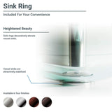 R5-5029-WF-ORB Foil Undertone Glass Vessel Sink with Oil Rubbed Bronze Waterfall Faucet, Sink Ring, and Vessel Pop-Up Drain
