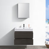 Fresca FVN8330WH Fresca Valencia 30" Glossy White Wall Hung Modern Bathroom Vanity w/ Medicine Cabinet