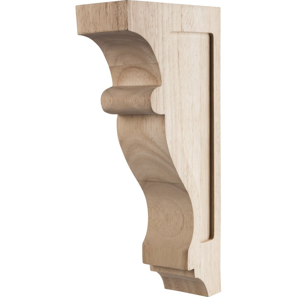 Hardware Resources CORW-3RW 3-1/2" W x 10" D x 16" H Rubberwood Contour Corbel