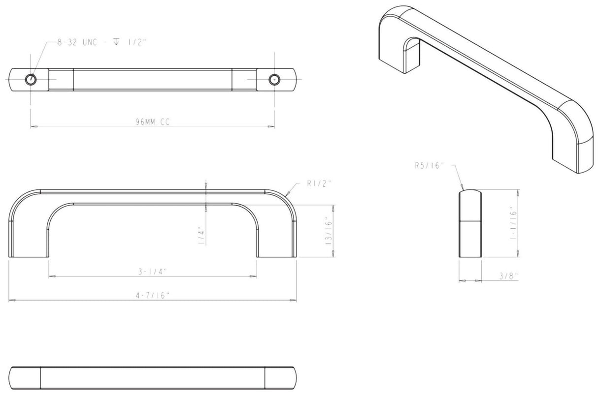 Jeffrey Alexander 264-96SN 96 mm Center-to-Center Satin Nickel Alvar Cabinet Pull