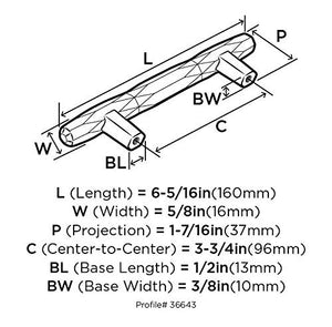 Amerock Cabinet Pull Oil Rubbed Bronze 3-3/4 inch (96 mm) Center to Center St. Vincent 1 Pack Drawer Pull Drawer Handle Cabinet Hardware