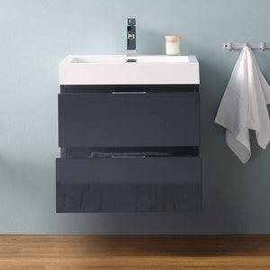 Fresca FCB8324GG-I Fresca Valencia 24" Dark Slate Gray Wall Hung Modern Bathroom Vanity