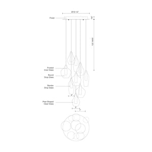 Kuzco MP3009 VICTORIA 9 Head MP Chrome 120V ELV LED 3000K 90CRI 25W