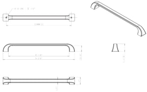 Jeffrey Alexander 972-224NI 224 mm Center-to-Center Polished Nickel Square Marlo Cabinet Pull