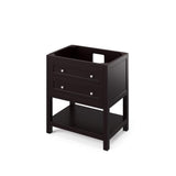 Jeffrey Alexander VKITAST30ESCQR 30" Espresso Astoria Vanity, Calacatta Vienna Quartz Vanity Top, undermount rectangle bowl