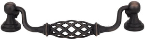 Jeffrey Alexander 749-128ABSB 128 mm Center-to-Center Antique Brushed Satin Brass Birdcage Tuscany Drop & Ring Pull