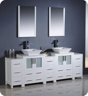 Fresca FCB62-72WH Fresca Torino 72" White Modern Bathroom Cabinets