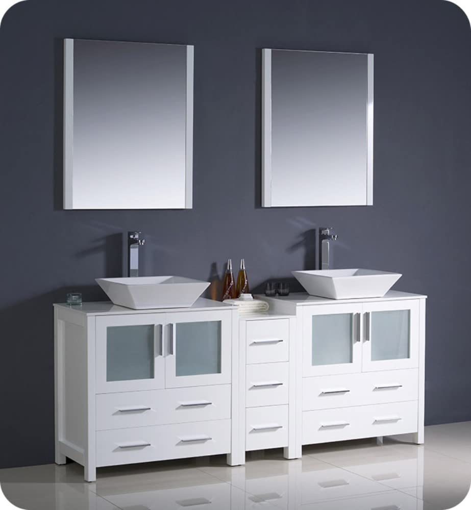 Fresca FCB62-301230WH Fresca Torino 72" White Modern Bathroom Cabinets