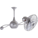 Matthews Fan B2K-BN-MTL-DAMP Brisa 360° counterweight rotational ceiling fan in Brushed Nickel finish with metal blades for damp locations.